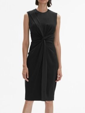 MM LaFleur The Taylor Dress Size 16 Black Sheath Pockets